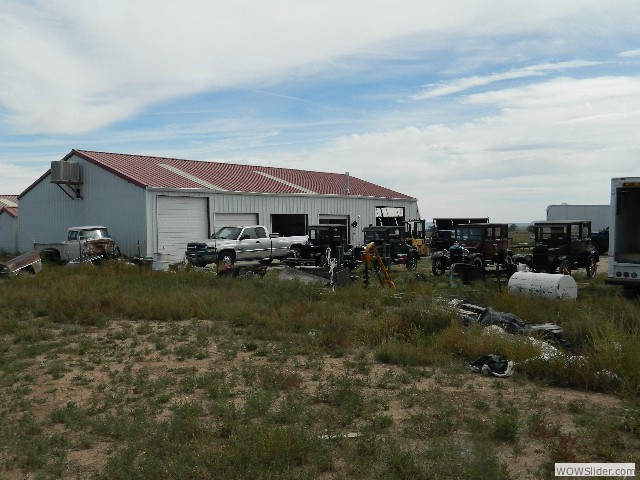 View of the garages and Tin Lizzies