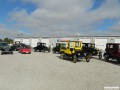 Model T's and other cars in front of the museum